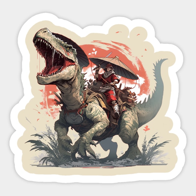 samurai ride dinosaur Sticker by fancy ghost